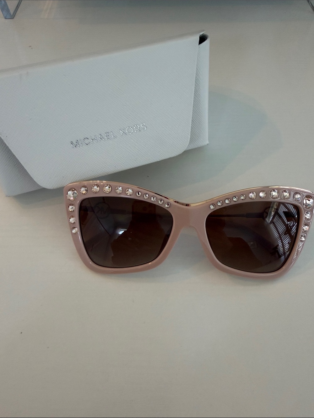 Michael Kors Hollywood Cat Eye Sunglasses in Shell Pink